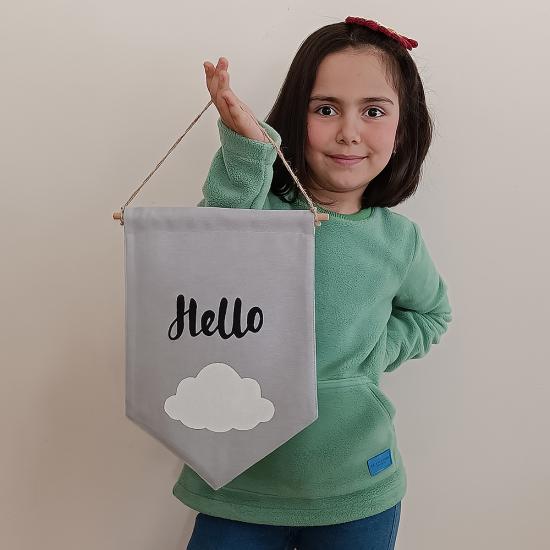 Çocuk Odası Dekorasyonu İçin Flama Banner _ Hello Cloud