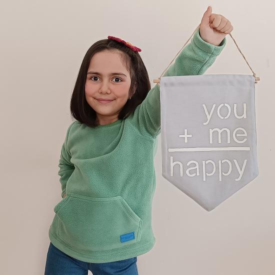 Çocuk Odası Dekorasyonu İçin Flama Banner _ You + Me = Happy